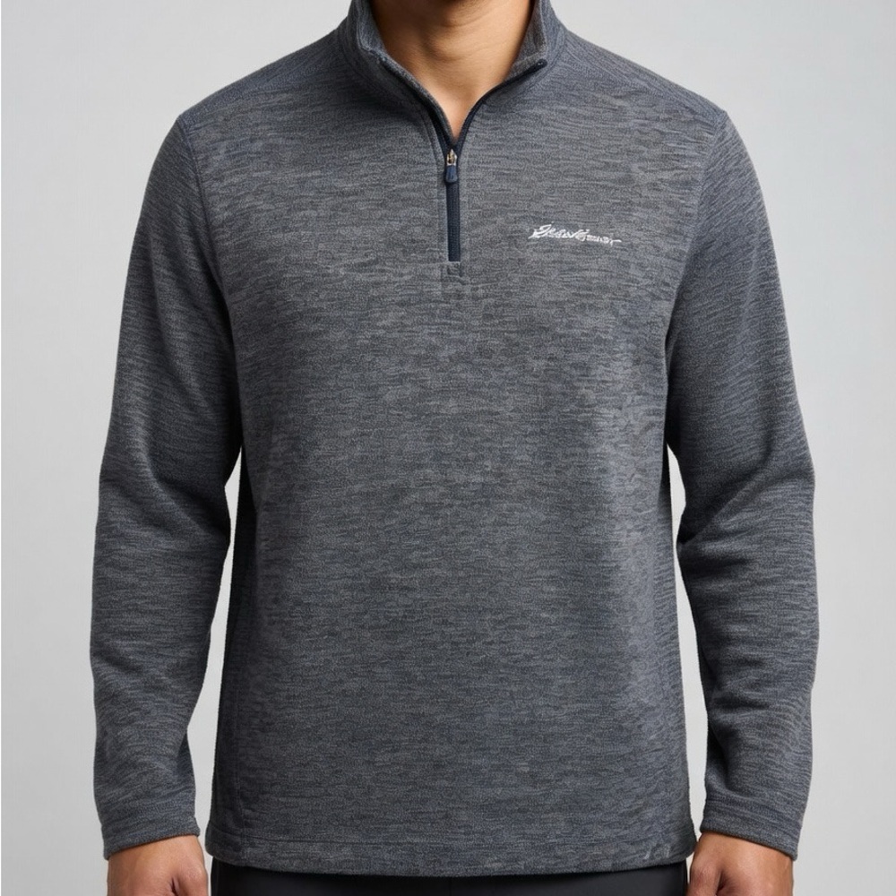 Eddie Bauer Men’s Gray Thicker Quarter-Zip Pullover |  Size L